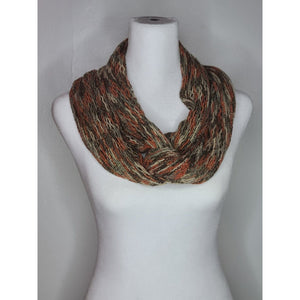 Steve Madden Infinity Fall Scarf MultiColor Knit Scarf Shades Of Orange / Green