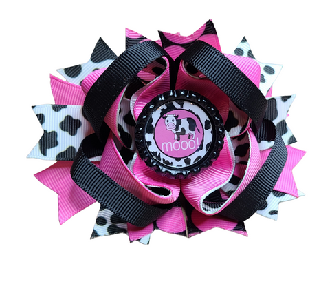 Pink Mooo! Boutique Hairbow