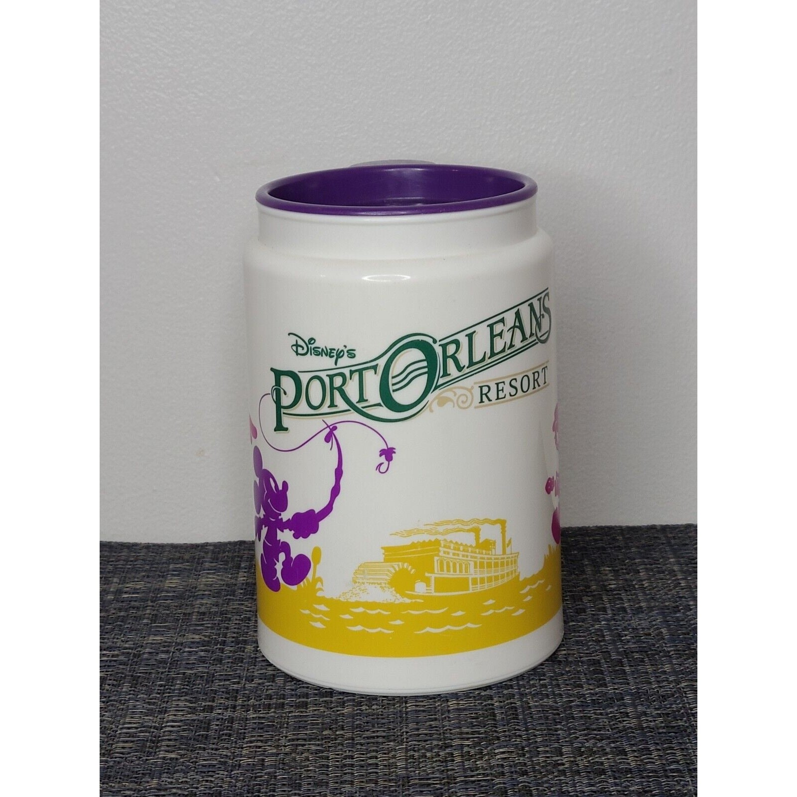 Mickey Walt Disney Port Orleans Resort Souvenir w/ Lid & Bottom Mug Cup