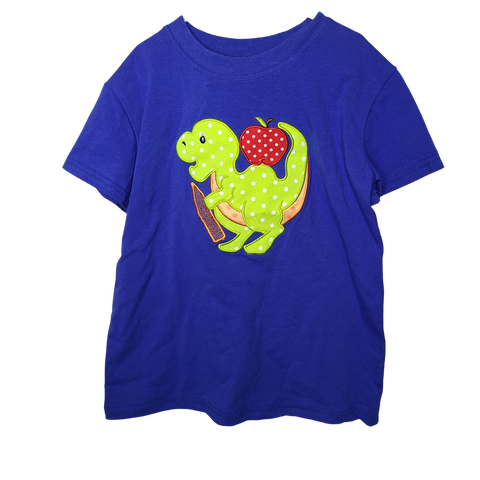 Green polka dot dino shirt
