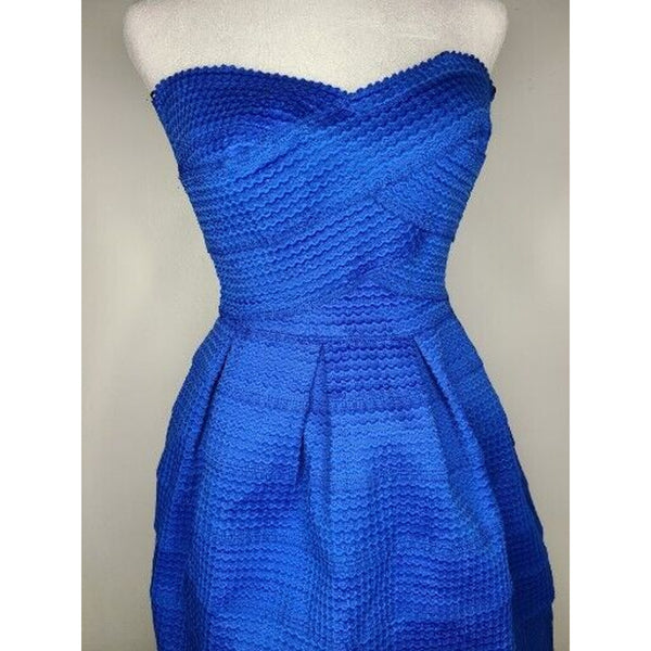 Women Blue Casual Dress Size 3/4. Bandage Wrap Around Style Elegant Cobalt Dress