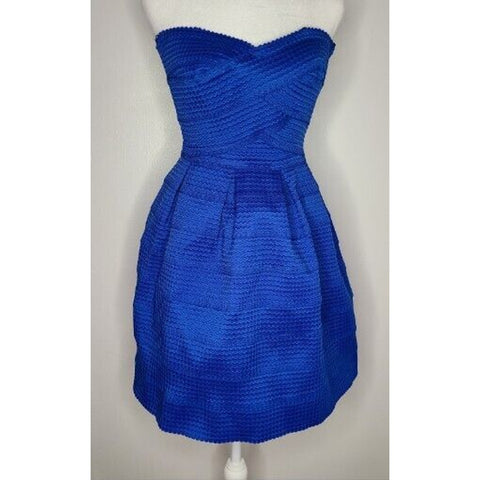 Women Blue Casual Dress Size 3/4. Bandage Wrap Around Style Elegant Cobalt Dress