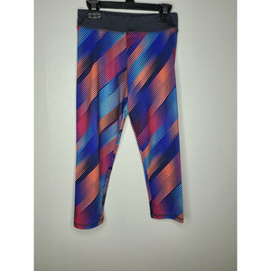 Pro Player Girls Multicolor Rainbow Color Geometric Active Yoga Pants 10-12