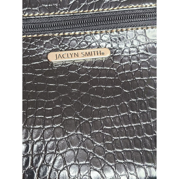 Black Purse, Jaclyn Smith Handbag, black, faux leather, double shoulder straps