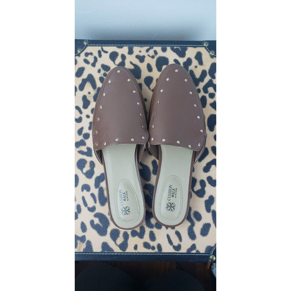 Womens Shoes Avon Cushion Walk Brown Slip On Flats Shoes Size 10