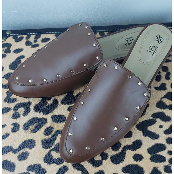 Womens Shoes Avon Cushion Walk Brown Slip On Flats Shoes Size 10