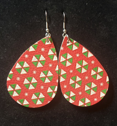 Christmas Hexagon Earrings
