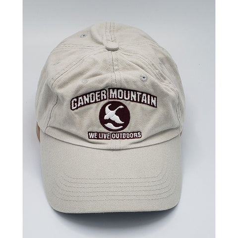 Hat Gander Mountain Hunting Fishing Beige We Live Outdoors Adjustable Cap