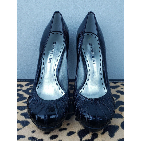Gianni Bini Women's Black Round Toe Pumps Ladies Heels Shoe Size 6