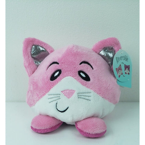 Stuffed Animal Plush Toy Pink Fox Reversible HUG ME Metallic Ears