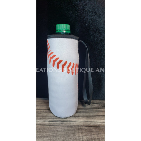 Baseball With Black Trim Water Bottle Holder