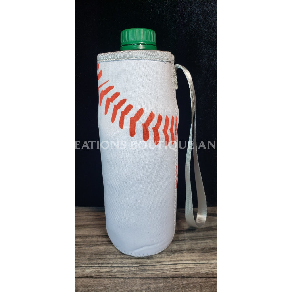 Baseball With Grey Trim Water Bottle Holder