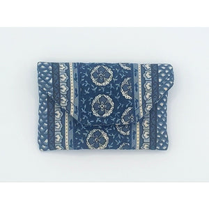 Vera Bradley Indigo Blue Retired Small Pouch Vintage USA