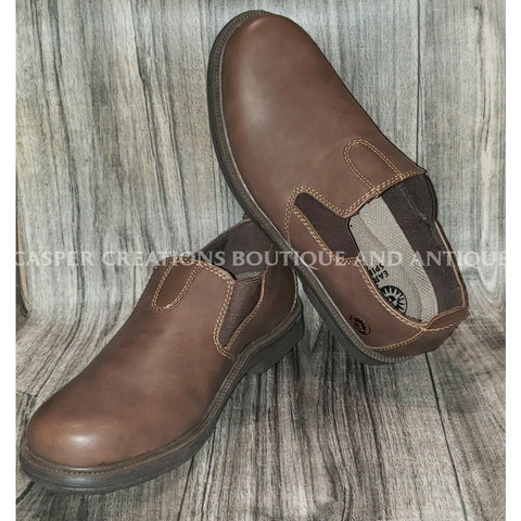 Earth Spirit Mens Plain Toe Slip On Shoes Size 8 Loafers Brown Dress