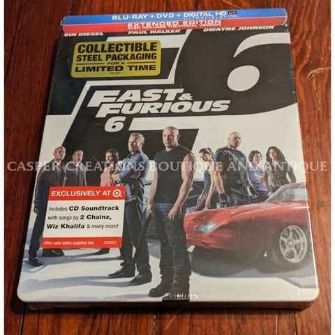 Fast & Furious 6 Blu-Ray + Dvd Digital Hd Steelbook New Sealed Rar-A32 Film Television Dvds