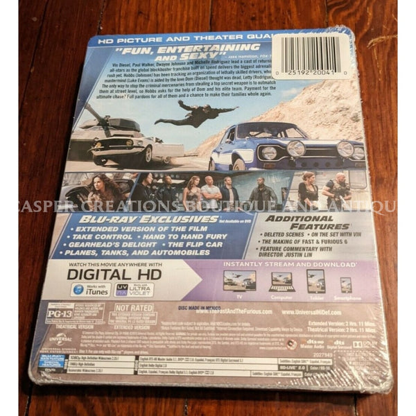 Fast & Furious 6 Blu-Ray + Dvd Digital Hd Steelbook New Sealed Rar-A32 Film Television Dvds