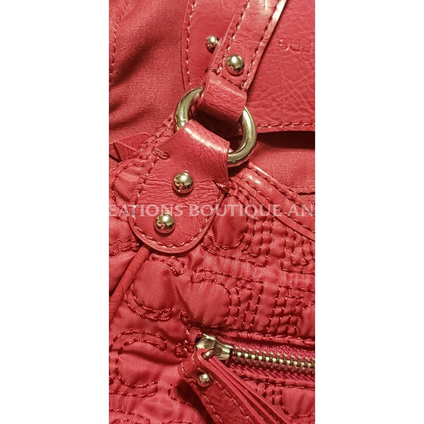 Liz Claiborne Pink Small Quilted Purse Multi Pocket Shoulder Bag