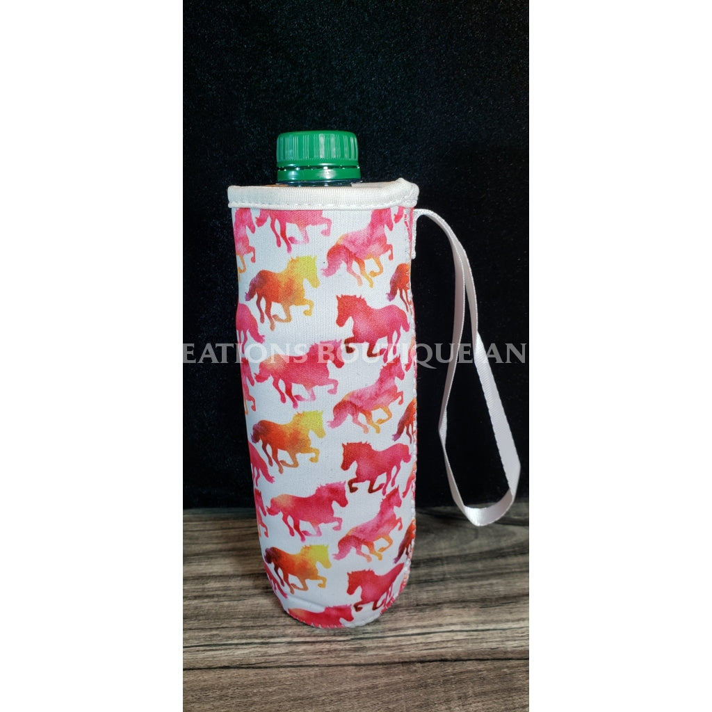 Pink & Yellow Horse Water Bottle Holder